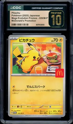 CGC 10 PRISTINE Pokemon Pikachu 020/M-P McDonald's Promo Japanese 2025 US SELLER - Image 1