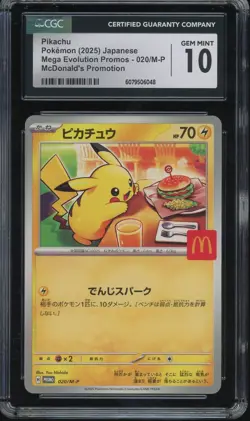 CGC 10 Pokemon Pikachu 020/M-P McDonald's Promo Japanese 2025 US SELLER - Image 1
