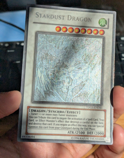Stardust Dragon Ghost Rare TDGS-EN040 Unl LP Yugioh Slight Text Shift Misprint - Image 5