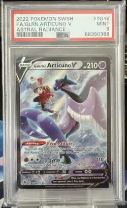 2022 Pokemon Astral Radiance # TG16 Full Art Galarian Articuno V PSA 9 Card MINT - Image 1