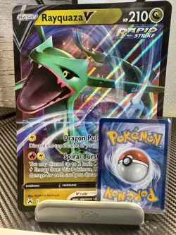 Lot of Rayquaza V Jumbo Cards - Rapid Strike 100/159 Oversized Pokemon NM Holo - Image 2