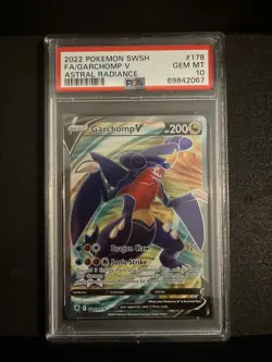 Pokemon Garchomp v Full Art Holo Card Astral Radiance 178/189 PSA 10 - Image 1