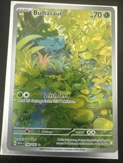 Pokemon TCG Bulbasaur Scarlet & Violet 151 Holo Illustration Rare Card 166/165 - Image 1