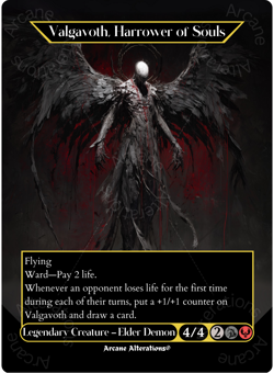 Valgavoth, Harrower of Souls - Full Art Altered Art Custom Proxy Cards - Image 1