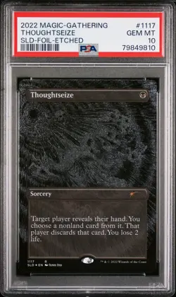 2022 MTG SECRET LAIR DROP FOIL-ETCHED #1117 THOUGHTSEIZE PSA 10 - Image 1