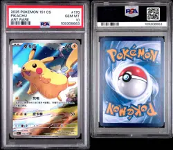 2025 Pokemon 151 Journey CS Pikachu Art Rare #170 PSA 10 GEM MT Flying Pikachu - Image 3