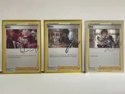 Pokemon Crown Zenith - Signed Trainer Set Of 3 - Autograph Bede Nessa Hop - Mint - Image 1