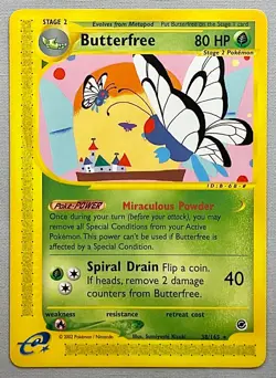 Pokemon Butterfree #38/165 Non-Holo Rare - 2002 Expedition Base Set - NM to MT! - Image 1