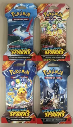 4X Pokemon TCG: Surging Sparks Sleeved Booster Packs 1 Full Art Set - Image 1
