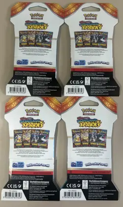 4X Pokemon TCG: Surging Sparks Sleeved Booster Packs 1 Full Art Set - Image 2