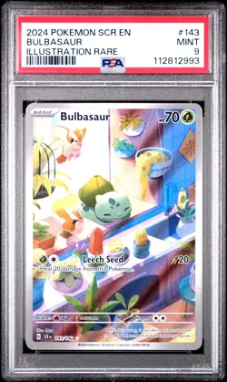 2024 POKEMON SCR EN-STELLAR CROWN ILLUSTRATION RARE #143 BULBASAUR PSA 9 - Image 1