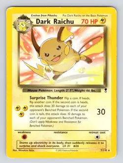 MP! Dark Raichu - 7/110 - Non-Holo Deck Exclusive Legendary Collection Pokemon - Image 1