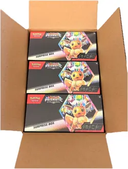 Pokemon Prismatic Evolutions Surprise Box Opened Case - 6 Sealed Surprise Boxes - Image 2