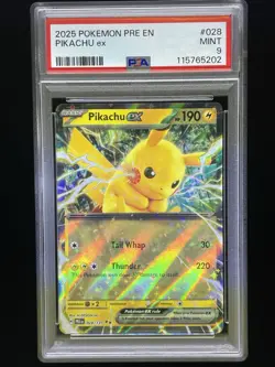2025 POKEMON PRE EN-PRISMATIC EVOLUTIONS #028 PIKACHU EX PSA 9 - Image 1