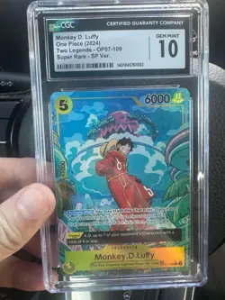 One Piece Monkey D Luffy OP07-109 Treasure Trading Card Super Rare SR - Image 1