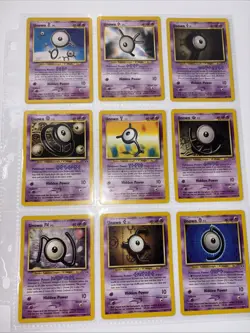 Lot Of 9 Unown Pokemon Cards From Neo Revelations and Discovery! - Image 1