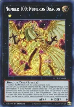 Yugioh - Number 100 Numeron Dragon - 1st Edition Secret Rare NM - Free Holo Card - Image 1
