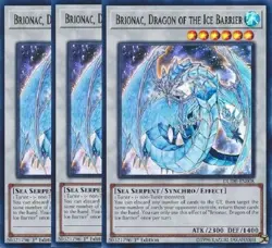 Yugioh - Brionac Dragon of the Ice x 3 - 1st Ultra Rare NM - Free Holo Card - Image 1