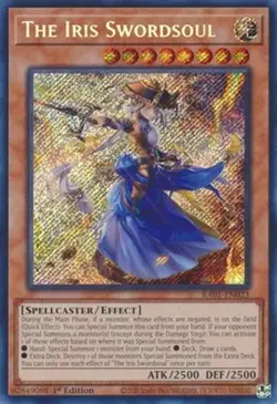 Yugioh - The Iris Swordsoul - 1st Edition Secret Rare NM - Free Holographic Card - Image 1