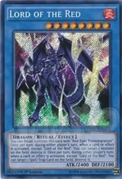 Yugioh - Lord of the Red - 1st Edition Secret Rare NM - Free Holographic Card - Image 1