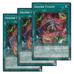 Yugioh - Absorb Fusion x 3 - 1st Edition Secret Rare NM - Free Holo Card - Image 1