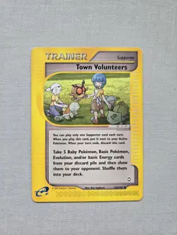 Pokemon TCG Town Volunteers Trainer Aquapolis Card 136/147 Regular Uncommon - Image 1