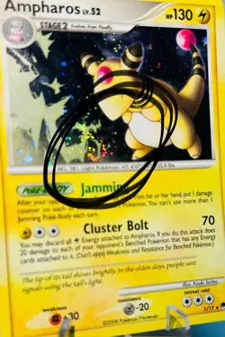 Ampharos 1/17 Holo Rare 2008 Pokemon Pop Series 7 Card Mid Era TCG SPIRAL! - Image 2