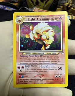 Pokemon TCG Light Arcanine Neo Destiny Holo Card 12/105 - Image 1
