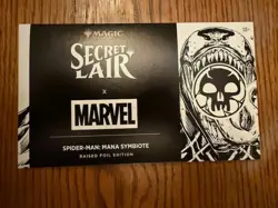 MTG Secret Lair Marvel Spider-Man: Mana Symbiote Sealed Raised Foil SLD In Hand - Image 1