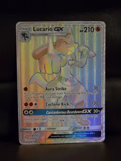 Pokemon Lucario GX 135/131 Sm-Forbidden Light Holo Card LP/NM Condition - Image 1