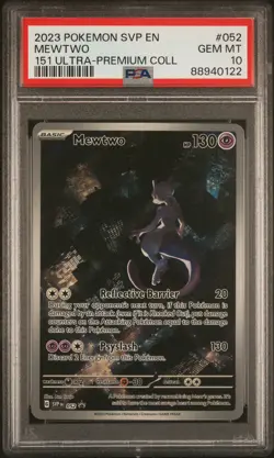 2023 POKEMON SVP EN-SV BLACK STAR PROMO 151 ULTRA-PREM COLL #052 MEWTWO PSA 10 - Image 1