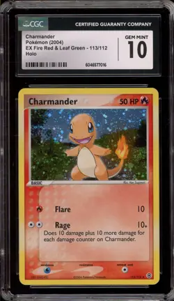 Pokemon Charmander EX Fire Red & Leaf Green Holo Rare #113 CGC 10 Gem Mint - Image 1
