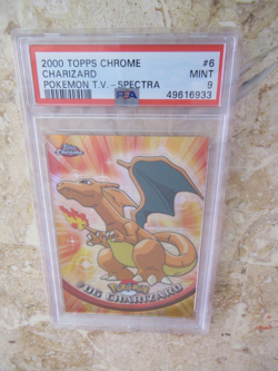 2000 TOPPS CHROME CHARIZARD SPECTRA POKEMON T.V. #6, PSA 9 MINT - Image 1