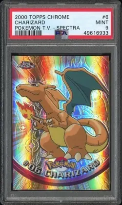 2000 TOPPS CHROME CHARIZARD SPECTRA POKEMON T.V. #6, PSA 9 MINT - Image 2