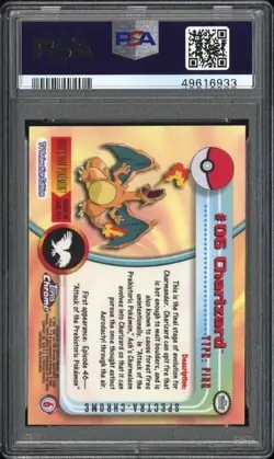 2000 TOPPS CHROME CHARIZARD SPECTRA POKEMON T.V. #6, PSA 9 MINT - Image 5