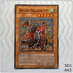 Armed Dragon LV5 - SD1-EN006 - Common 1st Edition Yugioh - Image 1