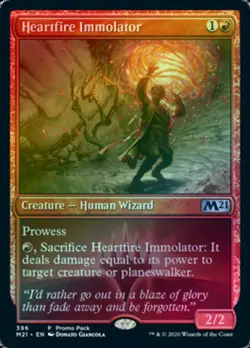 MTG magic cards 1x Heartfire Immolator FOIL promo pack core set 2021 Core Set 20 - Image 1