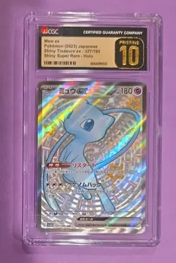 CGC 10 Pristine Mew ex Shiny 327/190 SSR Shiny Treasure ex sv4a Pokemon Card - Image 1