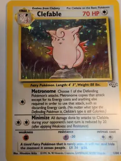 Clefable - Jungle 1/64 Unlimited Holo Pokemon TCG Card LP - Image 1