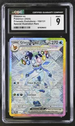 Glaceon ex CGC 9 SIR SV Prismatic Evolutions 150/131 PRE EN Pokemon Card 2025 - Image 1