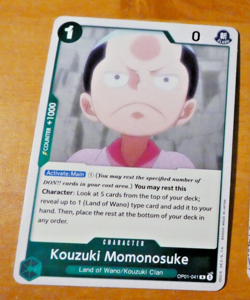 ONE PIECE ENGLISH CARD HOLO RARE CARTE KOUZUKI MOMONOSUKE OP01-041 MINT - Image 1