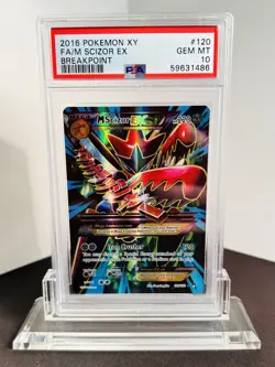 PSA 10 M Scizor EX 120/122 XY Breakpoint Mega Full Art Pokemon Card LOW POP - Image 1
