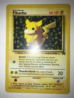 Pikachu Black Star #1 League Promo WOTC Pokemon Card Vintage Ju9 LP - Image 1
