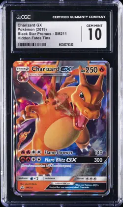 2019 POKEMON BLACK STAR PROMOS - HIDDEN FATES TINS CHARIZARD GX CGC 10 GEM MINT - Image 1
