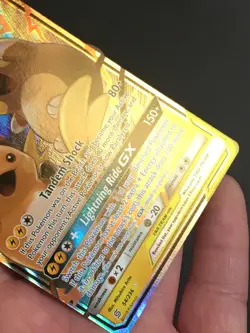 Pokemon TCG Raichu & Alolan Raichu GX 54/236 SM-Unified Minds Tag Team Holo NM - Image 4