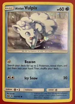 Pokemon Alolan Vulpix 21a/145-Guardians Rising Holo Promo Alternate Art - Image 3