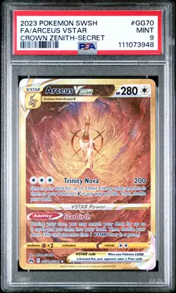 2023 POKEMON SWORD & SHIELD CROWN ZENITH SECRET FULL ART/ARCEUS VSTAR PSA 9 - Image 1
