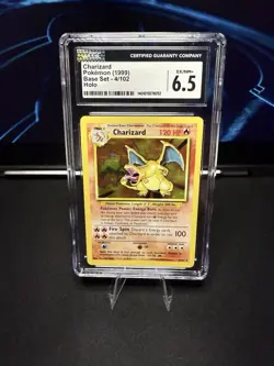 CGC 6.5 EX/NM+ Charizard Holo #4/102 Base Set Pokemon TCG 1999 - Image 1