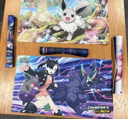 Lot of 5 Pokemon TCG Play Mat 151 Mew Champions Path Eevee Crown Zenith - Image 1