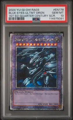 PSA 10 Yu-Gi-Oh Blue-Eyes Ultimate Dragon RA03-EN178 Quarter Century Secret Rare - Image 1